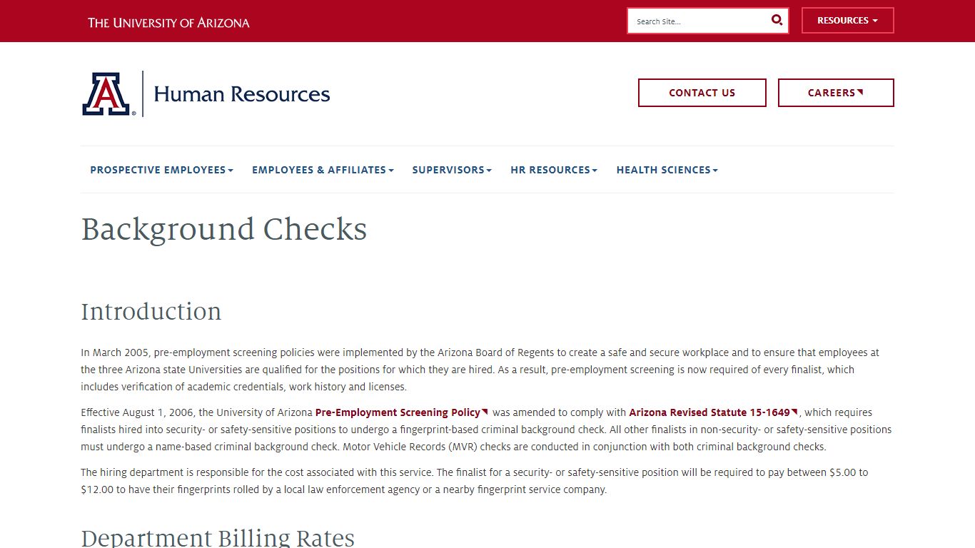 Background Checks | Human Resources